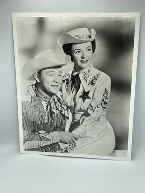 Roy Rogers & Dale Evans 8x10 Black & White Western Promo Photo King of Cowboys